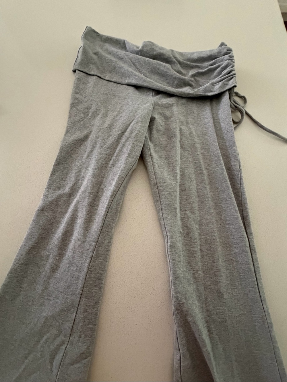 Fold-Over Waist Grey Lounge Pants